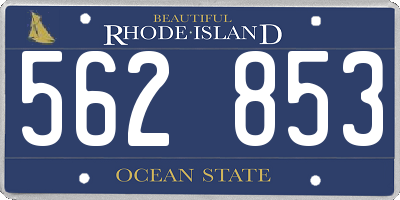 RI license plate 562853