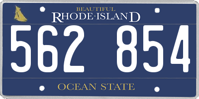 RI license plate 562854