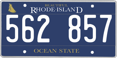 RI license plate 562857