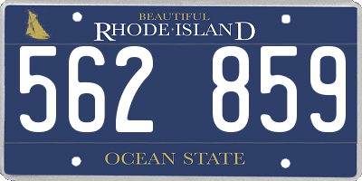 RI license plate 562859