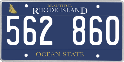 RI license plate 562860