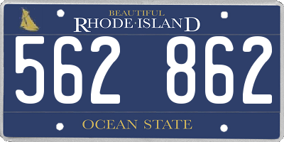 RI license plate 562862