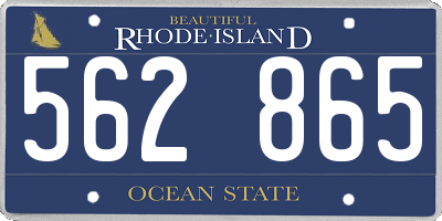 RI license plate 562865