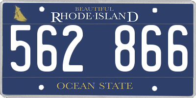 RI license plate 562866
