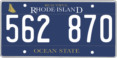 RI license plate 562870
