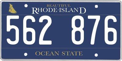 RI license plate 562876