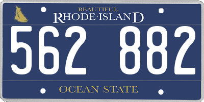 RI license plate 562882