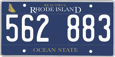 RI license plate 562883