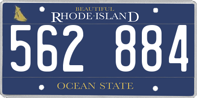 RI license plate 562884