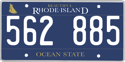 RI license plate 562885
