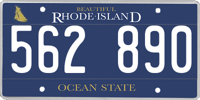 RI license plate 562890