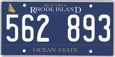 RI license plate 562893