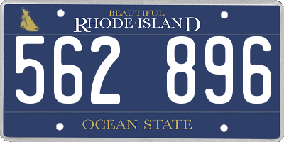 RI license plate 562896