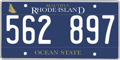 RI license plate 562897