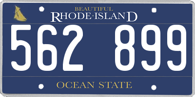 RI license plate 562899