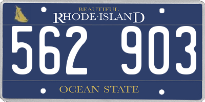 RI license plate 562903