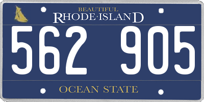 RI license plate 562905