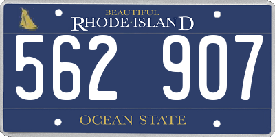 RI license plate 562907