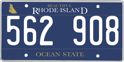RI license plate 562908