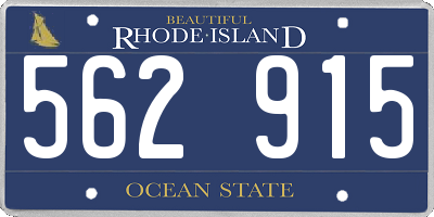 RI license plate 562915