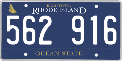 RI license plate 562916