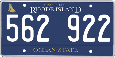 RI license plate 562922