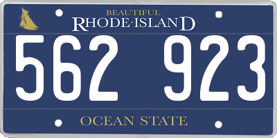 RI license plate 562923