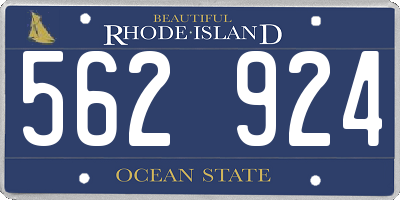 RI license plate 562924