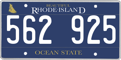 RI license plate 562925