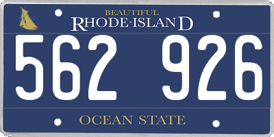 RI license plate 562926