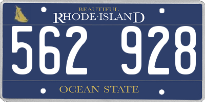 RI license plate 562928