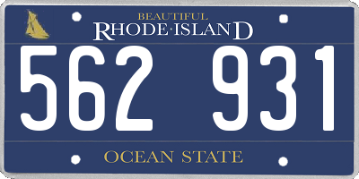 RI license plate 562931