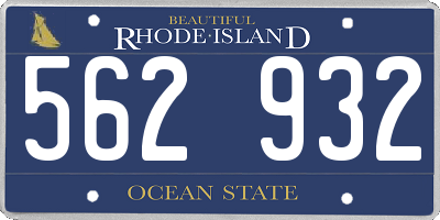 RI license plate 562932
