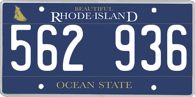RI license plate 562936