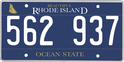 RI license plate 562937