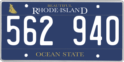RI license plate 562940