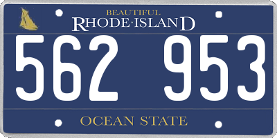 RI license plate 562953