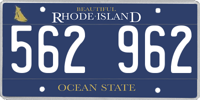 RI license plate 562962
