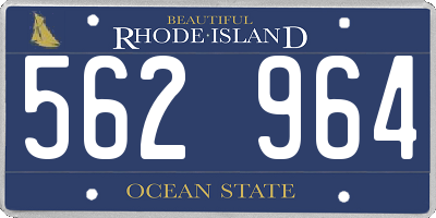 RI license plate 562964