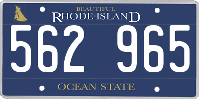 RI license plate 562965