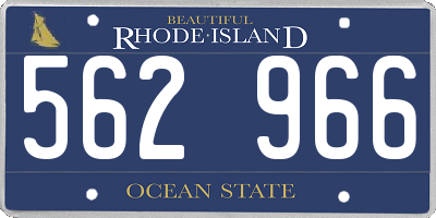 RI license plate 562966