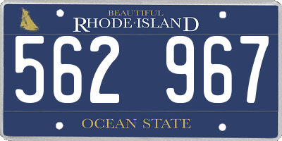 RI license plate 562967