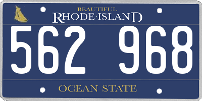 RI license plate 562968