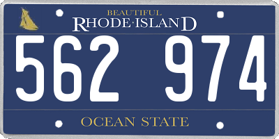 RI license plate 562974