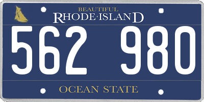 RI license plate 562980