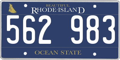 RI license plate 562983