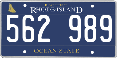 RI license plate 562989