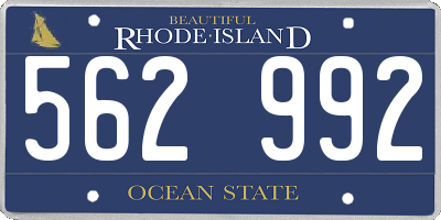 RI license plate 562992