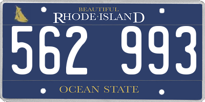 RI license plate 562993