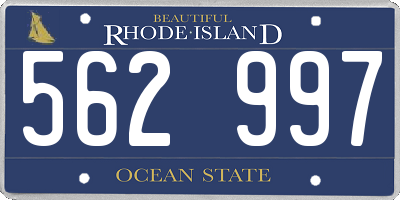 RI license plate 562997